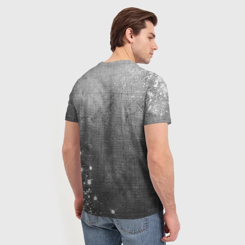 Мужская футболка 3D с принтом Within Temptation - grey gradient вертикально, вид сзади #2