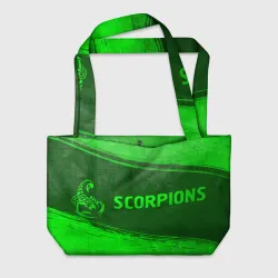 Пляжная сумка 3D Scorpions - green gradient по-горизонтали
