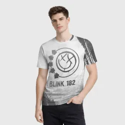 Мужская футболка 3D Blink 182 - white gradient - фото 2