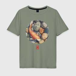 Мужская футболка хлопок Oversize Кои карп