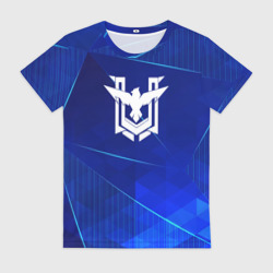 Женская футболка 3D Free Fire blue poly