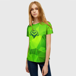 Женская футболка 3D Warframe green poly - фото 2