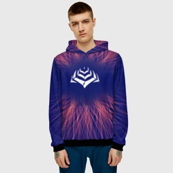Мужская толстовка 3D Warframe red energy - фото 2