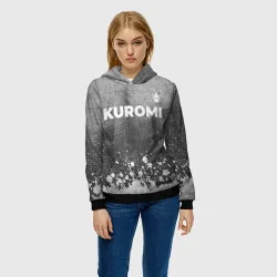 Женская толстовка 3D Kuromi - grey gradient посередине - фото 2