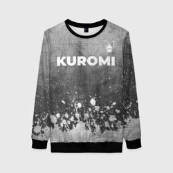 Женский свитшот 3D Kuromi - grey gradient посередине