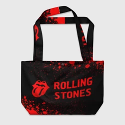 Пляжная сумка 3D Rolling Stones - red gradient по-горизонтали