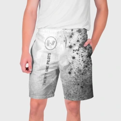 Мужские шорты 3D Twenty One Pilots - white gradient по-вертикали