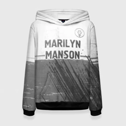 Женская толстовка 3D Marilyn Manson - white gradient посередине