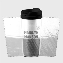 Термокружка-непроливайка Marilyn Manson - white gradient посередине - фото 2