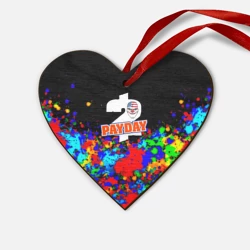 Деревянная игрушка Сердце Payday2 неоновые краски