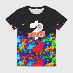 Женская футболка 3D Payday2 неоновые краски