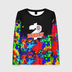 Женский лонгслив 3D Payday2 неоновые краски