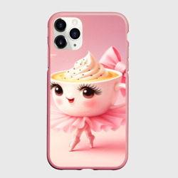 Чехол для iPhone 11 Pro Max матовый Балерина капучино розовый