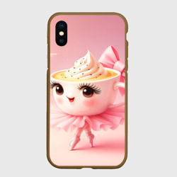 Чехол для iPhone XS Max матовый Балерина капучино розовый