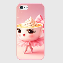 Чехол для iPhone 5/5S матовый Балерина капучино розовый