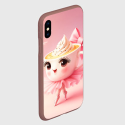 Чехол для iPhone XS Max матовый Балерина капучино розовый - фото 2