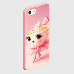 Чехол для iPhone 5/5S матовый Балерина капучино розовый - фото 2