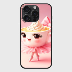 Чехол силиконовый для Apple iPhone 15 Pro матовый Балерина капучино розовый