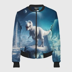 Женский бомбер 3D Снежный динозавр - история вымирания