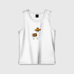 Детская майка хлопок Лама в Сомбреро мексиканская