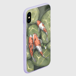 Чехол для iPhone XS Max матовый Акварельные карпы кои - фото 2
