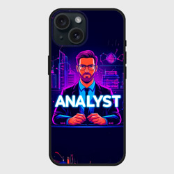Чехол силиконовый для Apple iPhone 15 матовый Analyst неон