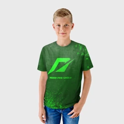 Детская футболка 3D Need for Speed - green gradient - фото 2