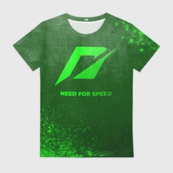 Женская футболка 3D Need for Speed - green gradient