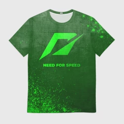 Мужская футболка 3D Need for Speed - green gradient
