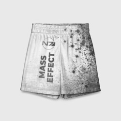 Детские спортивные шорты 3D Mass Effect - white gradient по-вертикали