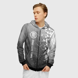 Мужская толстовка 3D на молнии Three Days Grace - grey gradient по-вертикали - фото 2