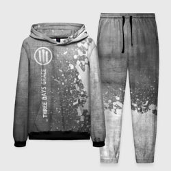 Мужской костюм с толстовкой 3D Three Days Grace - grey gradient по-вертикали