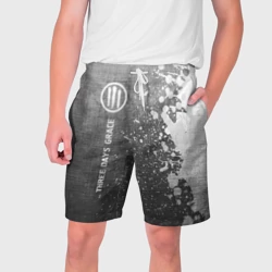 Мужские шорты 3D Three Days Grace - grey gradient по-вертикали