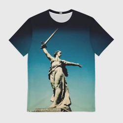 Мужская футболка 3D Родина мать мамаев курган