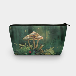 Косметичка 3D Акварельная лягушка в грибах