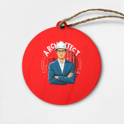 Деревянная игрушка круг Архитектор на красном