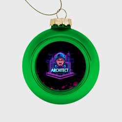 Ёлочный шар стеклянный/пластиковый Архитектор в неоне