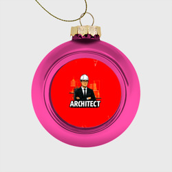 Ёлочный шар стеклянный/пластиковый Architect на красном