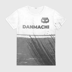 Женская футболка 3D DanMachi - white gradient посередине