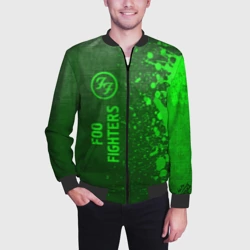 Мужской бомбер 3D Foo Fighters - green gradient по-вертикали - фото 2