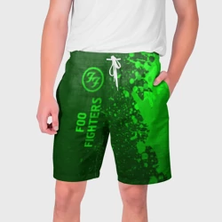 Мужские шорты 3D Foo Fighters - green gradient по-вертикали
