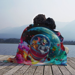 Плед 3D Том и Джерри летят в ракете - нейроарт - фото 2