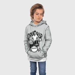 Детская толстовка 3D Барабанщик на сером - фото 2