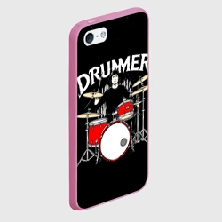 Чехол для iPhone 5/5S матовый Drummer на черном - фото 2