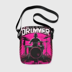 Сумка через плечо 3D Барабанщик на розово-черном