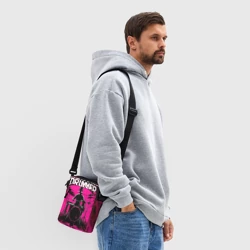 Сумка через плечо 3D Барабанщик на розово-черном - фото 2