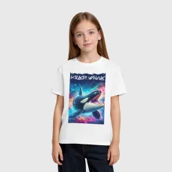 Детская футболка хлопок Space killer whale - ai art fantasy - фото 2