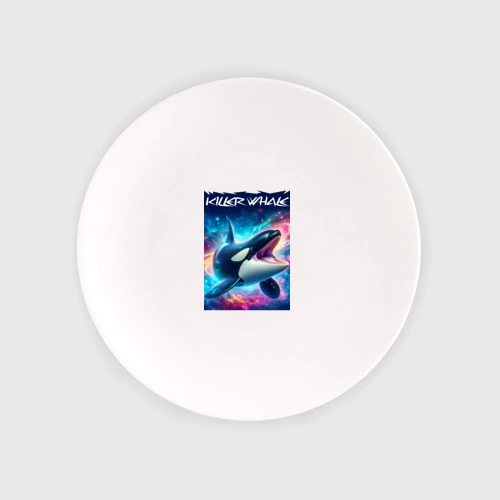 Тарелка Space killer whale - ai art fantasy