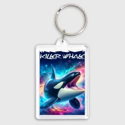 Брелок прямоугольный 35*50 Space killer whale - ai art fantasy