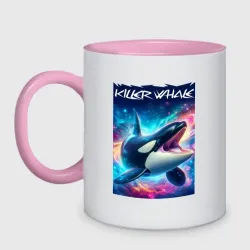 Кружка двухцветная Space killer whale - ai art fantasy